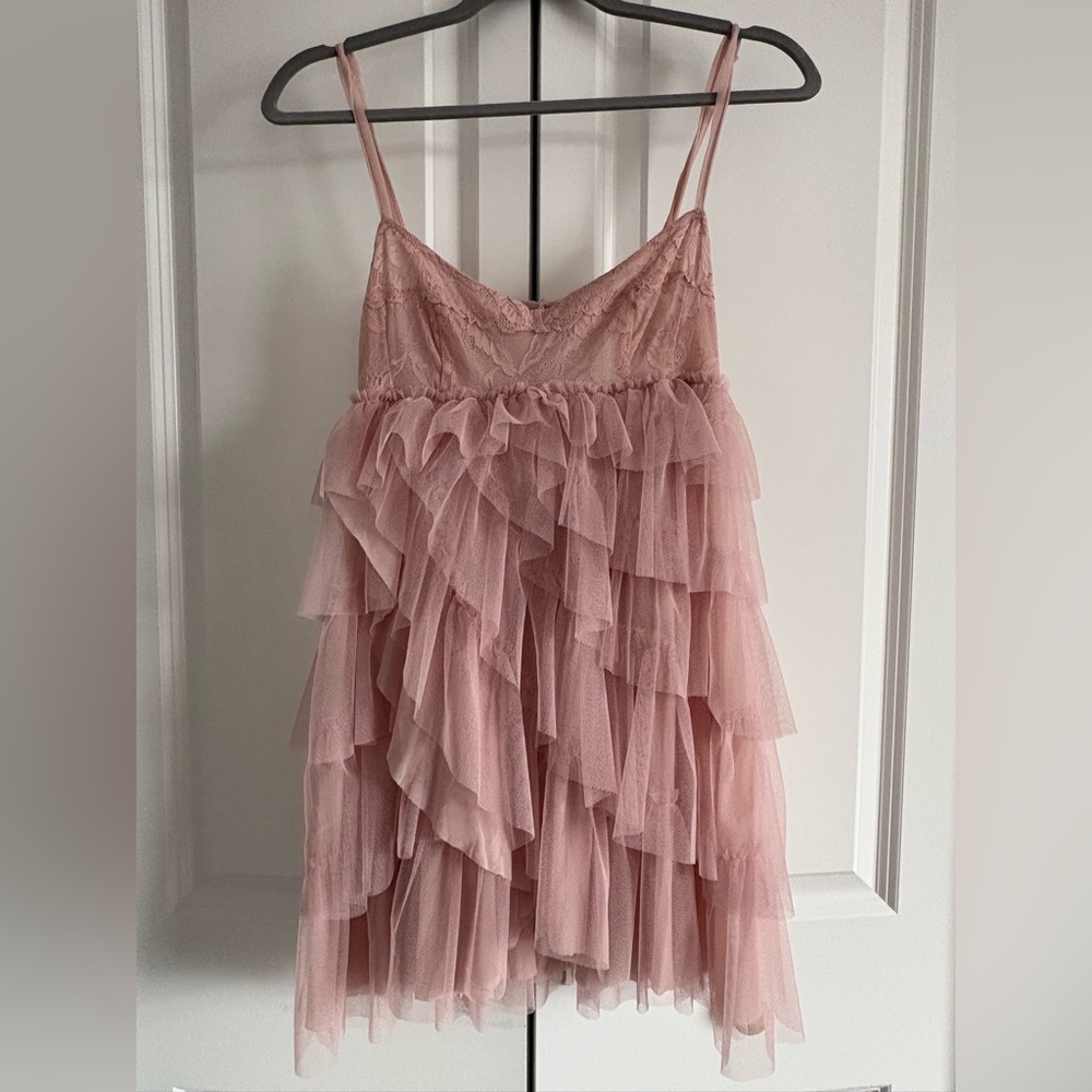 Free People Blush Pink Mesh Detail